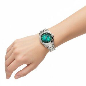NWT Authentic Mathey-Tissot Mathy Sunray Quartz Green Dial Women's Watch